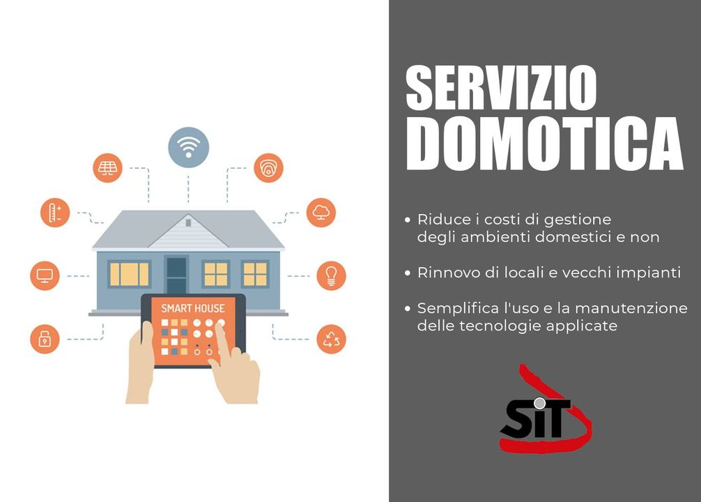 Servizio #DOMOTICA ➡ SIT Srl - Società Impianti Tecnologici

👉 Riduce